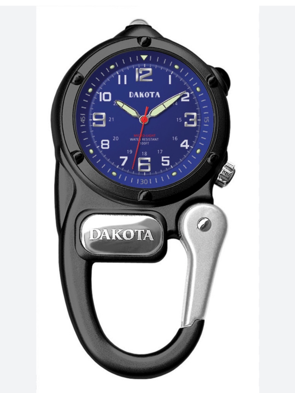 Dakota Mini Clip Microlight Watch water resistant blue/black New